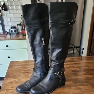 Ellen Tracy Black Over the Knee Boots